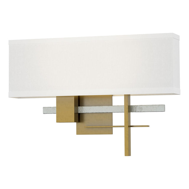 Hubbardton Forge 2014 Modern Brass Vintage Platinum Natural Anna Shade (SF) Cosmo Sconce