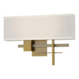 Hubbardton Forge 2014 Modern Brass Soft Gold Flax Shade (SE) Cosmo Sconce