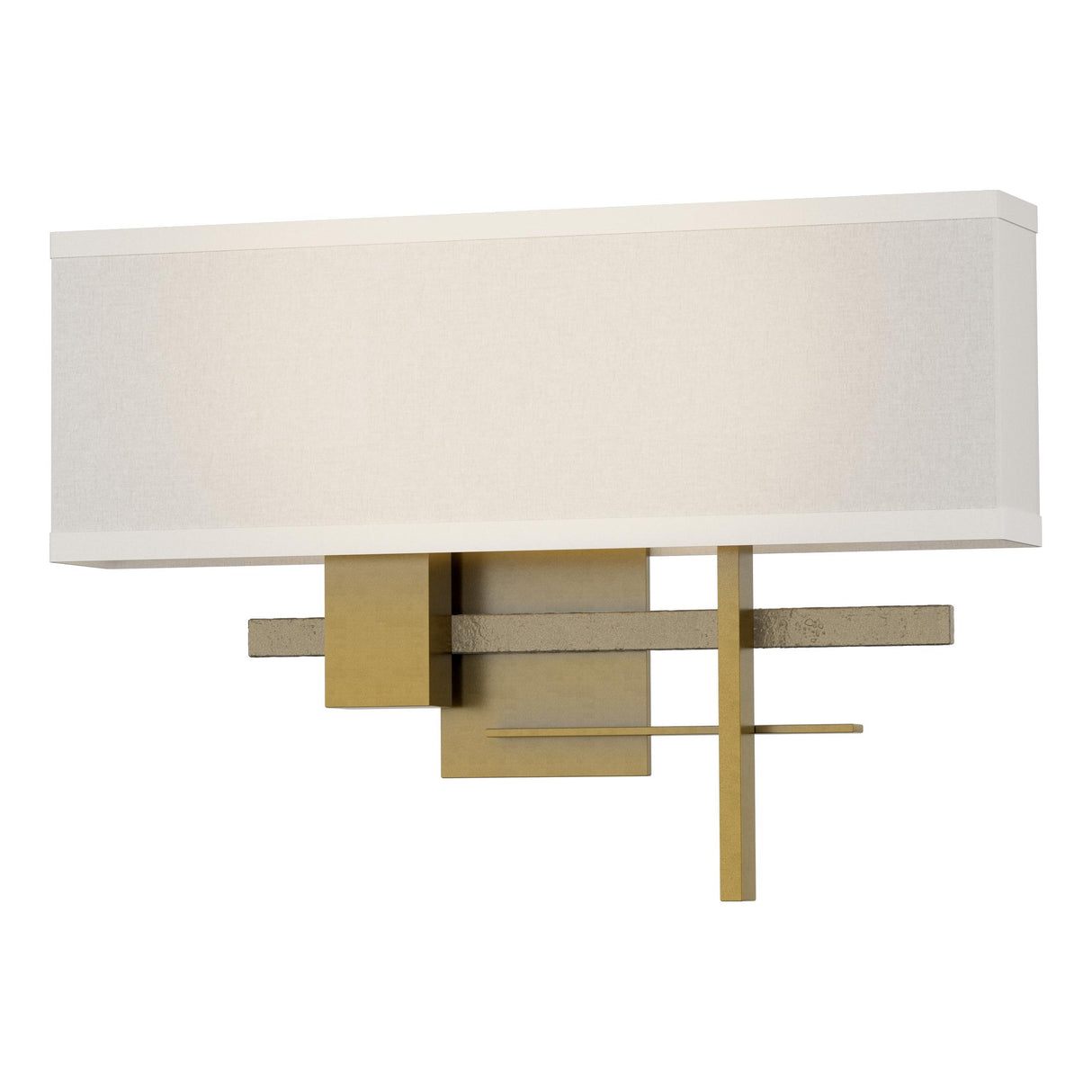 Hubbardton Forge 2014 Modern Brass Soft Gold Flax Shade (SE) Cosmo Sconce