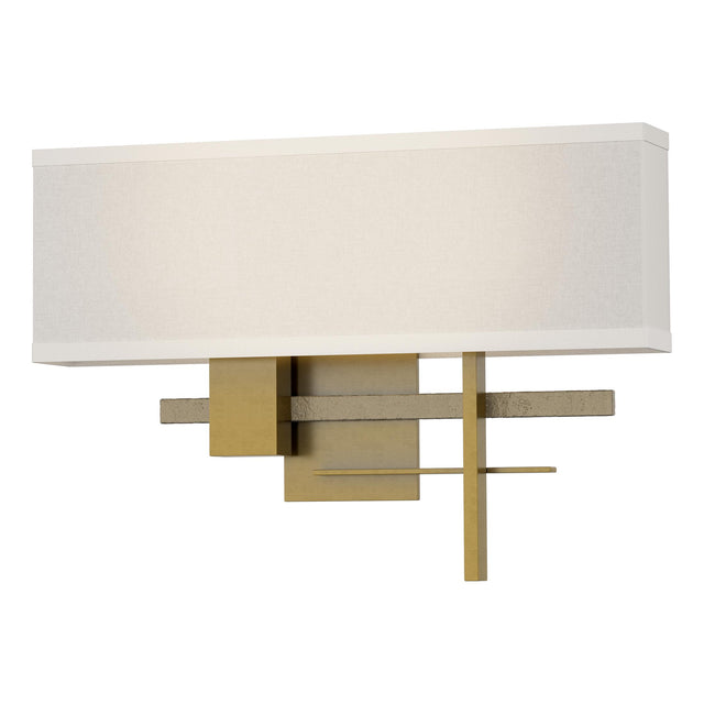 Hubbardton Forge 2014 Modern Brass Soft Gold Flax Shade (SE) Cosmo Sconce