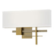 Hubbardton Forge 2014 Modern Brass Soft Gold Natural Anna Shade (SF) Cosmo Sconce
