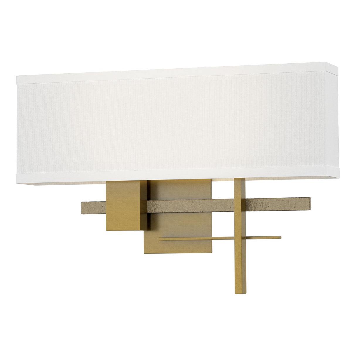 Hubbardton Forge 2014 Modern Brass Soft Gold Natural Anna Shade (SF) Cosmo Sconce