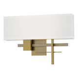 Hubbardton Forge 2014 Modern Brass Soft Gold Natural Anna Shade (SF) Cosmo Sconce
