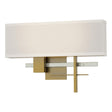 Hubbardton Forge 2014 Modern Brass Sterling Flax Shade (SE) Cosmo Sconce