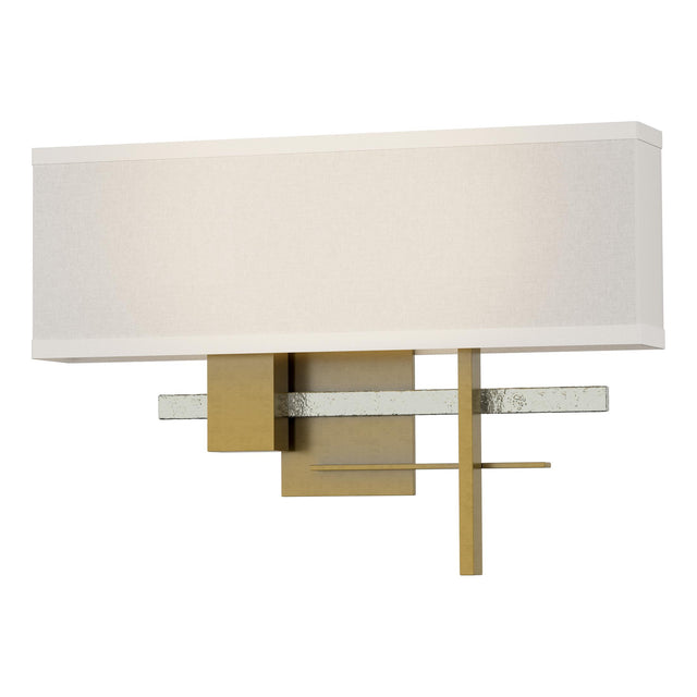 Hubbardton Forge 2014 Modern Brass Sterling Flax Shade (SE) Cosmo Sconce
