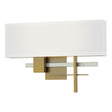 Hubbardton Forge 2014 Modern Brass Sterling Natural Anna Shade (SF) Cosmo Sconce