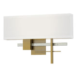 Hubbardton Forge 2014 Modern Brass Sterling Natural Anna Shade (SF) Cosmo Sconce