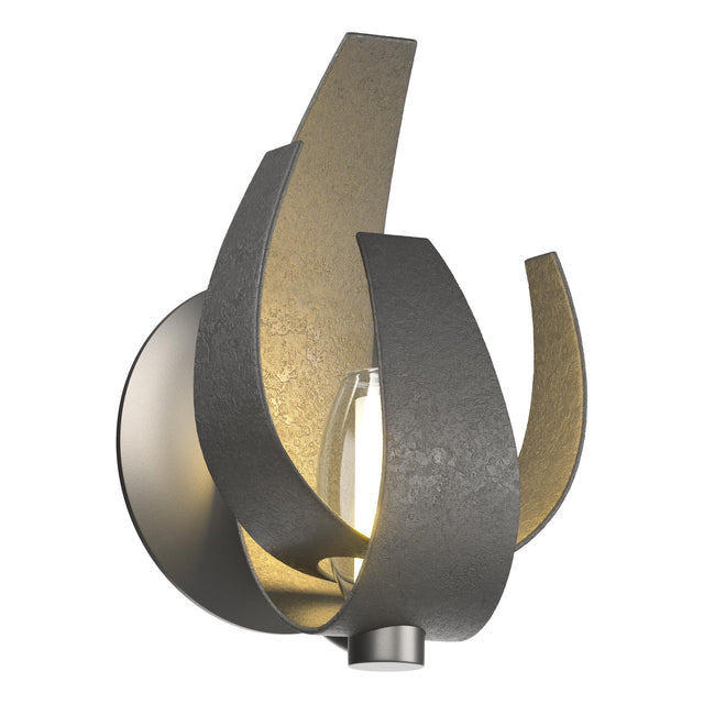 Hubbardton Forge 2012 Black Clear Glass with Frosted Diffuser (YE) Corona Sconce