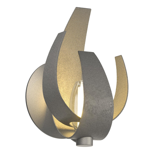 Hubbardton Forge 2012 Natural Iron Clear Glass with Frosted Diffuser (YE) Corona Sconce