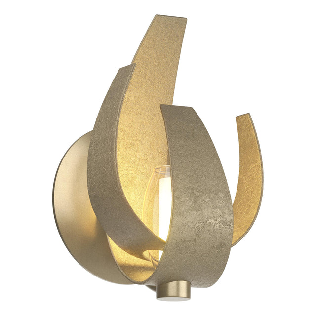 Hubbardton Forge 2012 Soft Gold Clear Glass with Frosted Diffuser (YE) Corona Sconce
