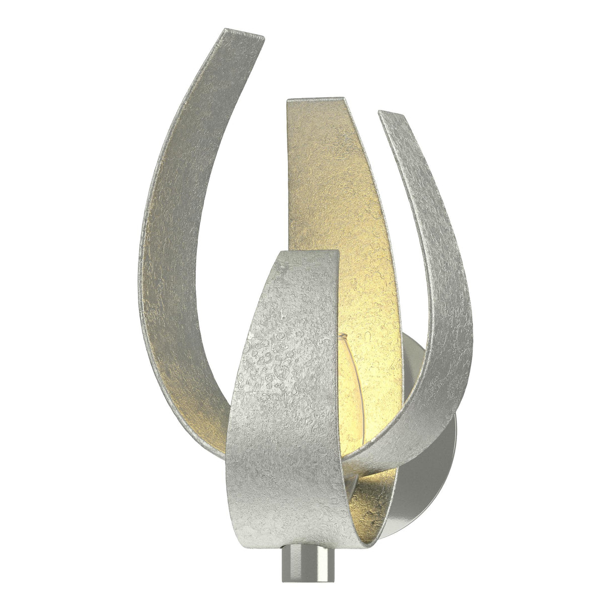 Hubbardton Forge 2014 Sterling Clear Glass with Frosted Diffuser (YE) Corona Large Sconce
