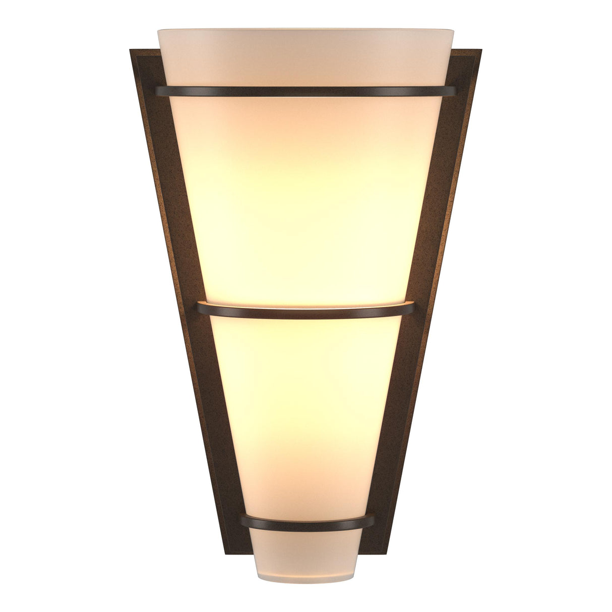 Hubbardton Forge 2001 Bronze Opal Glass (GG) Suspended Half Cone Sconce