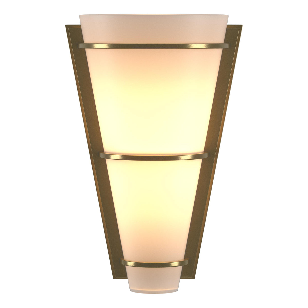 Hubbardton Forge 2001 Modern Brass Opal Glass (GG) Suspended Half Cone Sconce