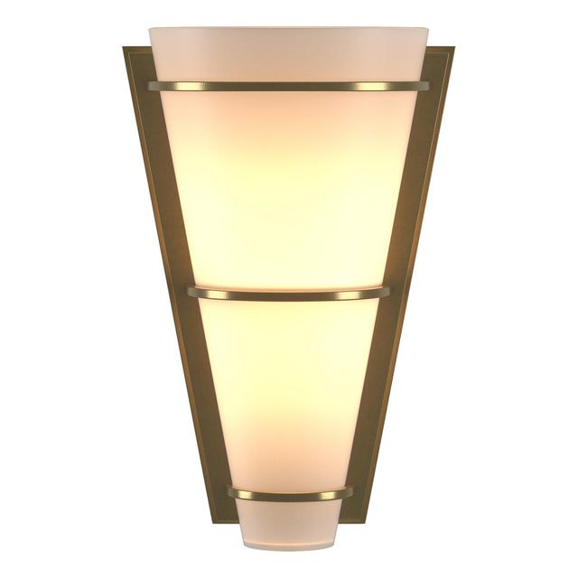 Hubbardton Forge 2001 Modern Brass Opal Glass (GG) Suspended Half Cone Sconce