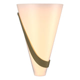 Hubbardton Forge 2004 Modern Brass Opal Glass (GG) Left Half Cone Sconce