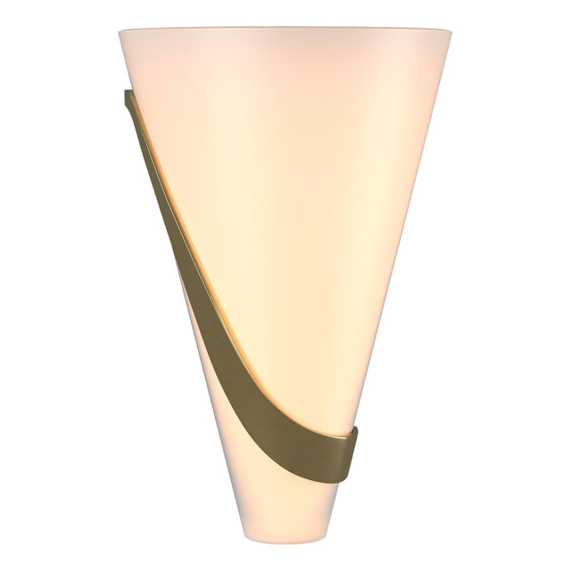 Hubbardton Forge 2004 Modern Brass Opal Glass (GG) Left Half Cone Sconce