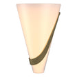 Hubbardton Forge 2004 Modern Brass Opal Glass (GG) Right Half Cone Sconce