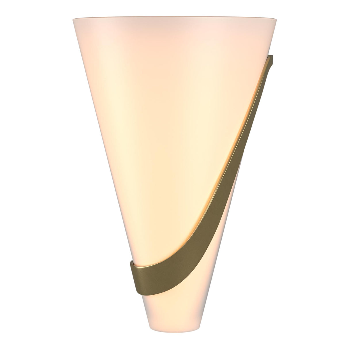 Hubbardton Forge 2004 Modern Brass Opal Glass (GG) Right Half Cone Sconce