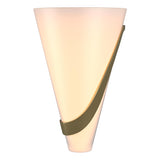 Hubbardton Forge 2004 Modern Brass Opal Glass (GG) Right Half Cone Sconce