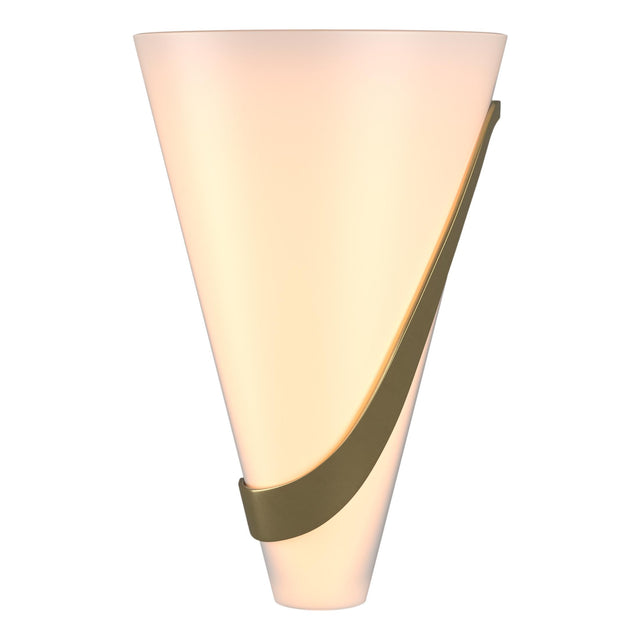Hubbardton Forge 2004 Modern Brass Opal Glass (GG) Right Half Cone Sconce