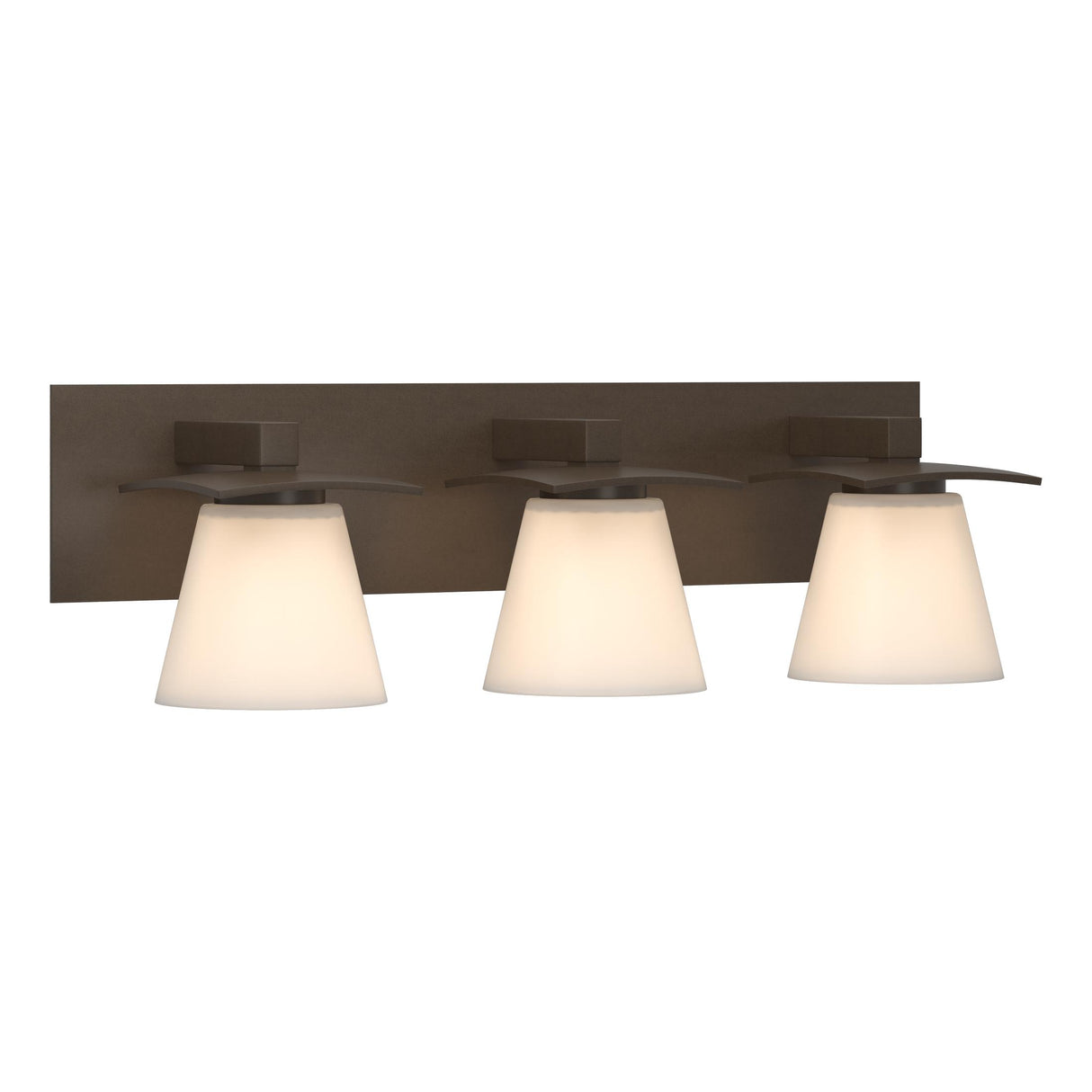 Hubbardton Forge 2010 Bronze Opal Glass (GG) Wren 3 Light Sconce