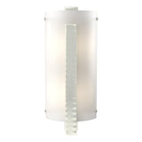 Hubbardton Forge 2006 Sterling White Art Glass (BB) Forged Vertical Bar Sconce