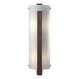 Hubbardton Forge 2002 Bronze White Art Glass (BB) Forged Vertical Bar Large Sconce