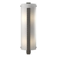 Hubbardton Forge 2002 Dark Smoke White Art Glass (BB) Forged Vertical Bar Large Sconce
