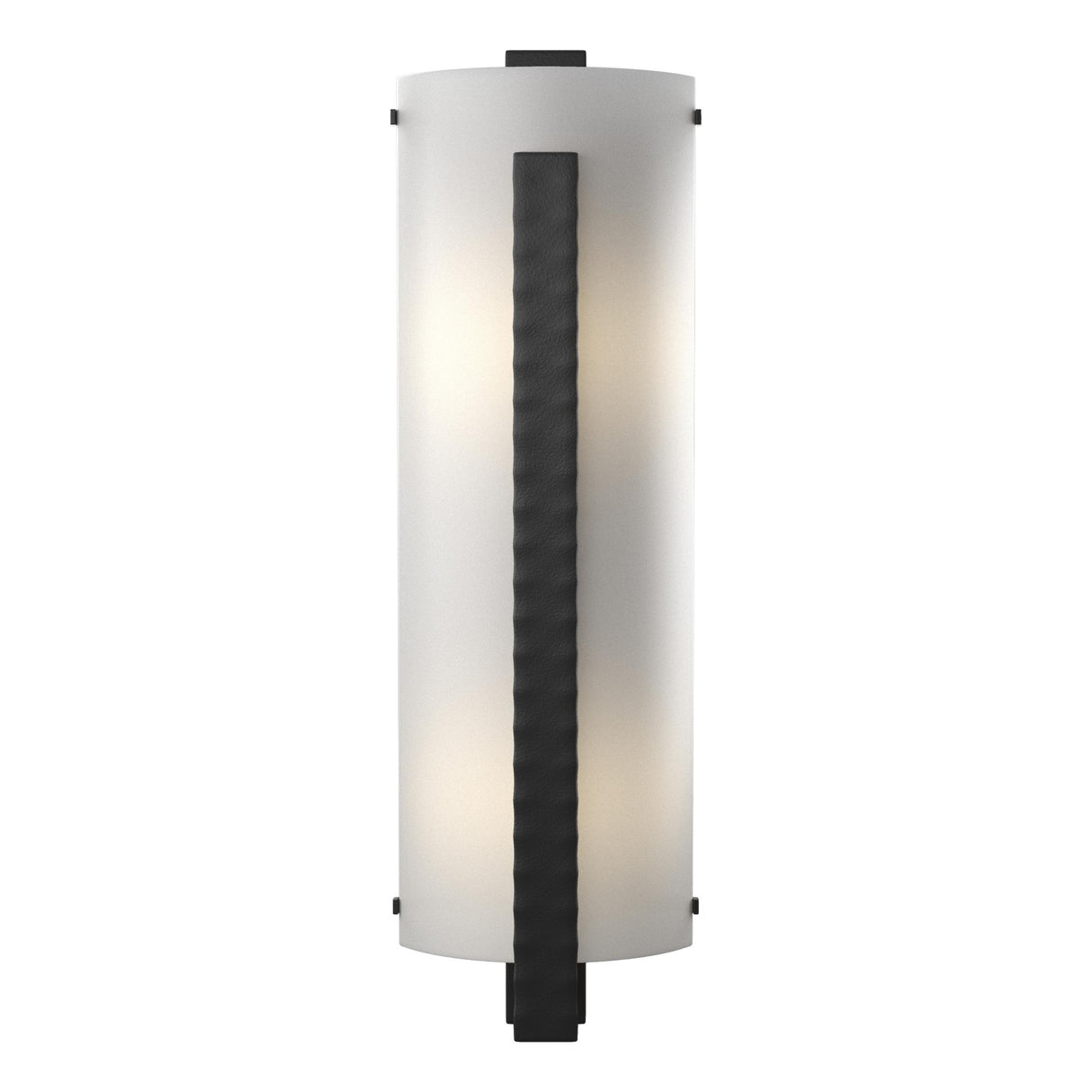 Hubbardton Forge 2002 Black White Art Glass (BB) Forged Vertical Bar Large Sconce