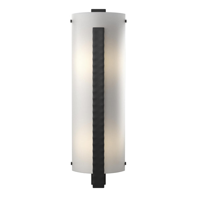 Hubbardton Forge 2002 Black White Art Glass (BB) Forged Vertical Bar Large Sconce