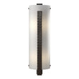 Hubbardton Forge 2002 Oil Rubbed Bronze White Art Glass (BB) Forged Vertical Bar Large Sconce