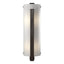 Hubbardton Forge 2002 Oil Rubbed Bronze White Art Glass (BB) Forged Vertical Bar Large Sconce