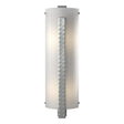Hubbardton Forge 2002 Vintage Platinum White Art Glass (BB) Forged Vertical Bar Large Sconce