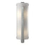 Hubbardton Forge 2002 Vintage Platinum White Art Glass (BB) Forged Vertical Bar Large Sconce