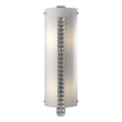 Hubbardton Forge 2002 Sterling White Art Glass (BB) Forged Vertical Bar Large Sconce