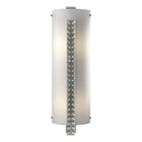 Hubbardton Forge 2002 Sterling White Art Glass (BB) Forged Vertical Bar Large Sconce