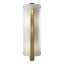 Hubbardton Forge 2002 Modern Brass White Art Glass (BB) Forged Vertical Bar Large Sconce