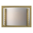 Hubbardton Forge 2001 Modern Brass White Art Glass (BB) Forged Vertical Bars Sconce