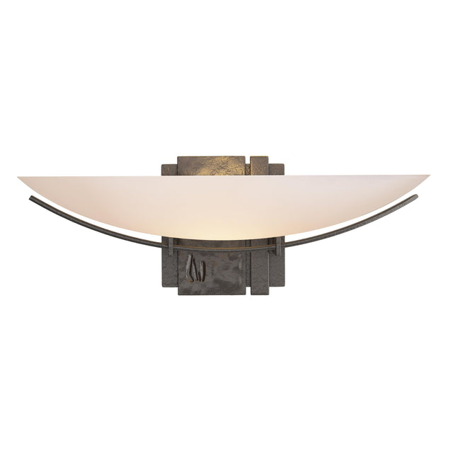 Hubbardton Forge 2005 Oil Rubbed Bronze Opal Glass (GG) Oval Impressions Sconce