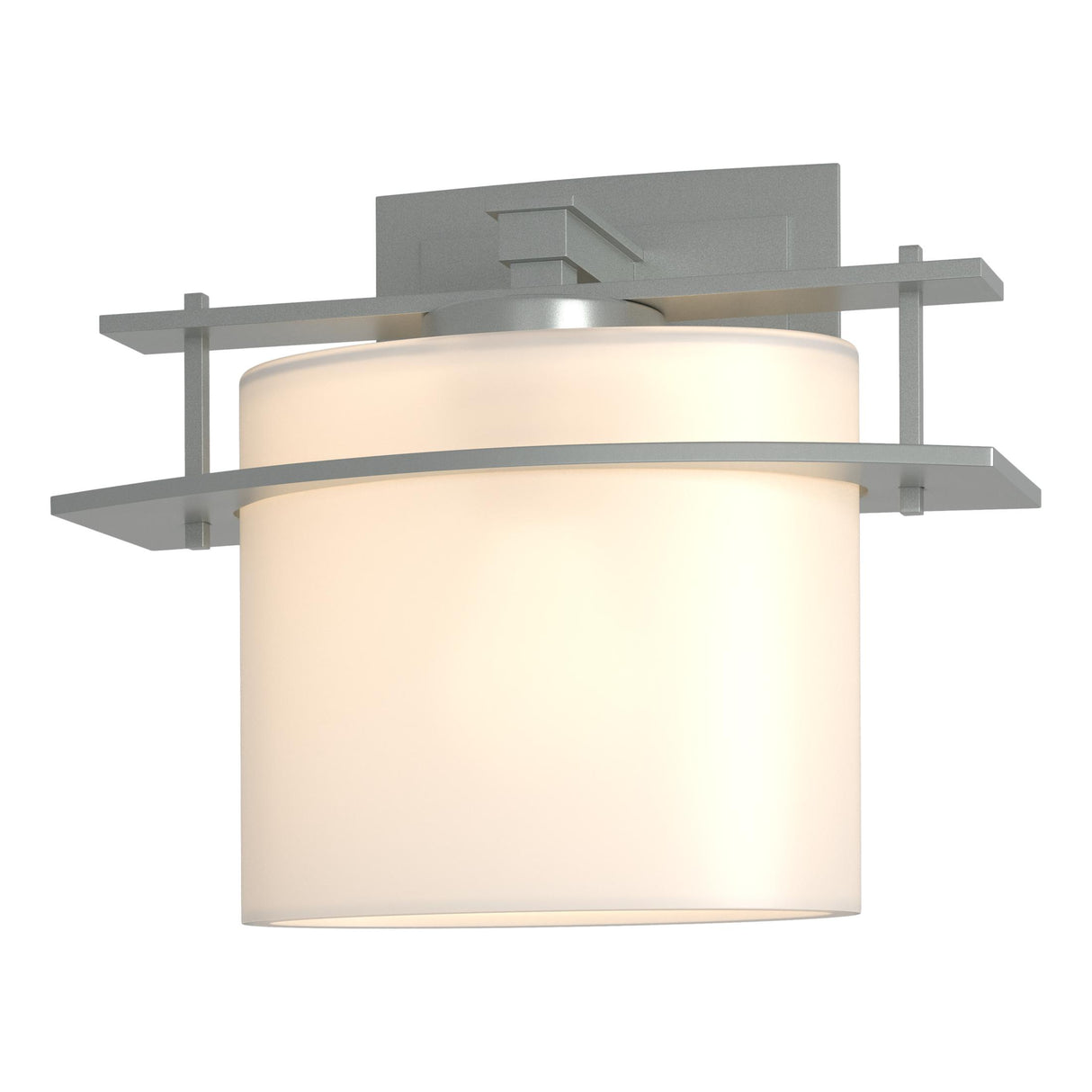 Hubbardton Forge 2009 Vintage Platinum Opal Glass (GG) Arc Ellipse 1 Light Sconce