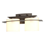 Hubbardton Forge 2009 Bronze Opal Glass (GG) Arc Ellipse 2 Light Sconce