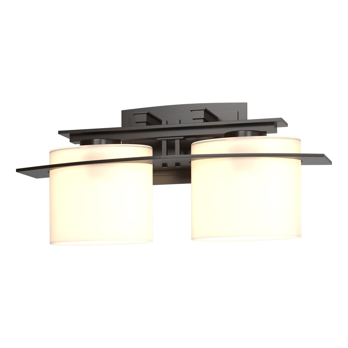 Hubbardton Forge 2009 Oil Rubbed Bronze Opal Glass (GG) Arc Ellipse 2 Light Sconce