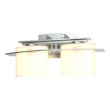 Hubbardton Forge 2009 Vintage Platinum Opal Glass (GG) Arc Ellipse 2 Light Sconce