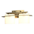 Hubbardton Forge 2009 Modern Brass Opal Glass (GG) Arc Ellipse 2 Light Sconce