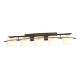Hubbardton Forge 2009 Bronze Opal Glass (GG) Arc Ellipse 5 Light Sconce