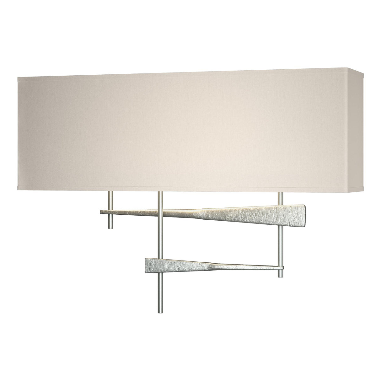Hubbardton Forge 2013 Vintage Platinum Flax Shade (SE) Cavaletti Sconce