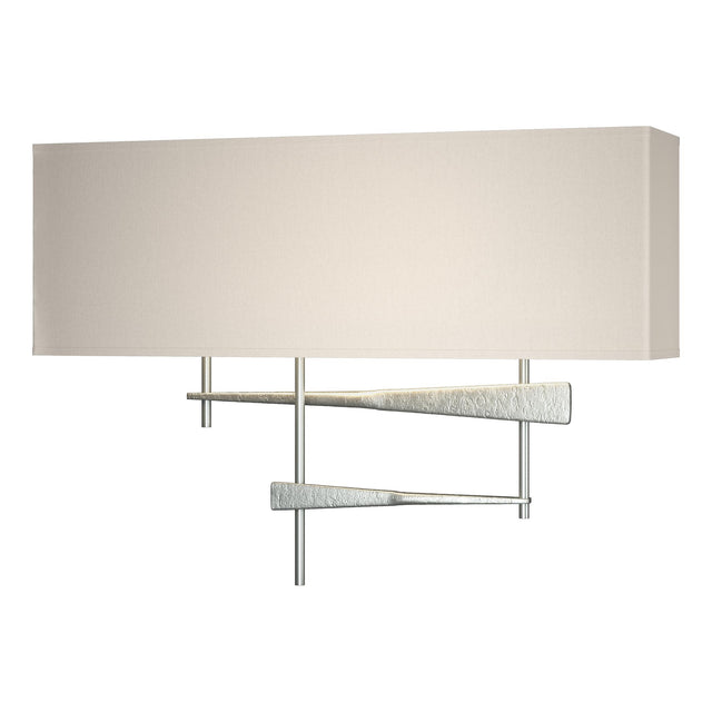 Hubbardton Forge 2013 Vintage Platinum Flax Shade (SE) Cavaletti Sconce