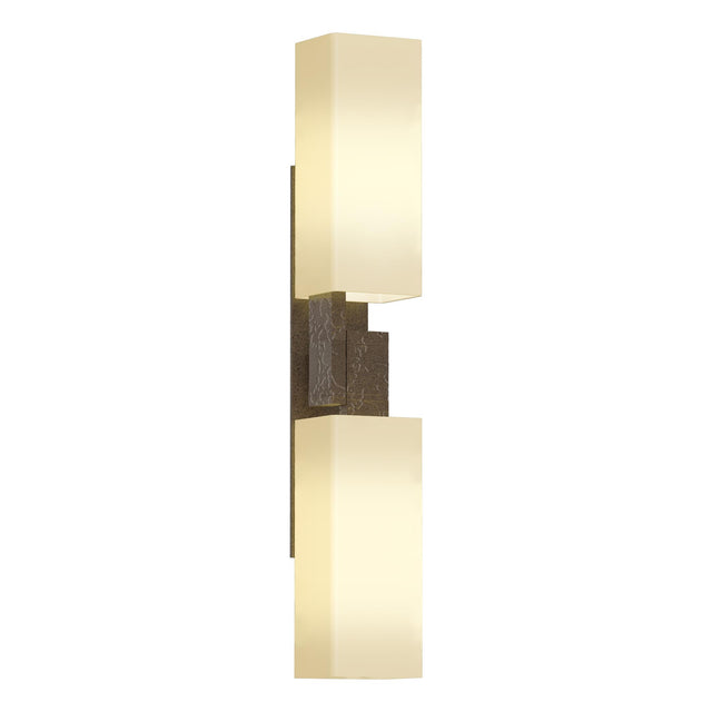 Hubbardton Forge 2012 Bronze Opal Glass (GG) Ondrian 2 Light Sconce