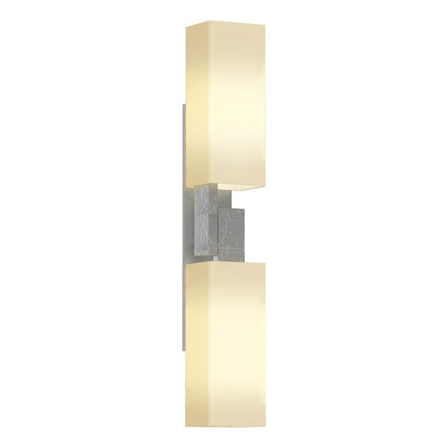Hubbardton Forge 2012 Vintage Platinum Opal Glass (GG) Ondrian 2 Light Sconce