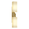 Hubbardton Forge 2012 Modern Brass Opal Glass (GG) Ondrian 2 Light Sconce